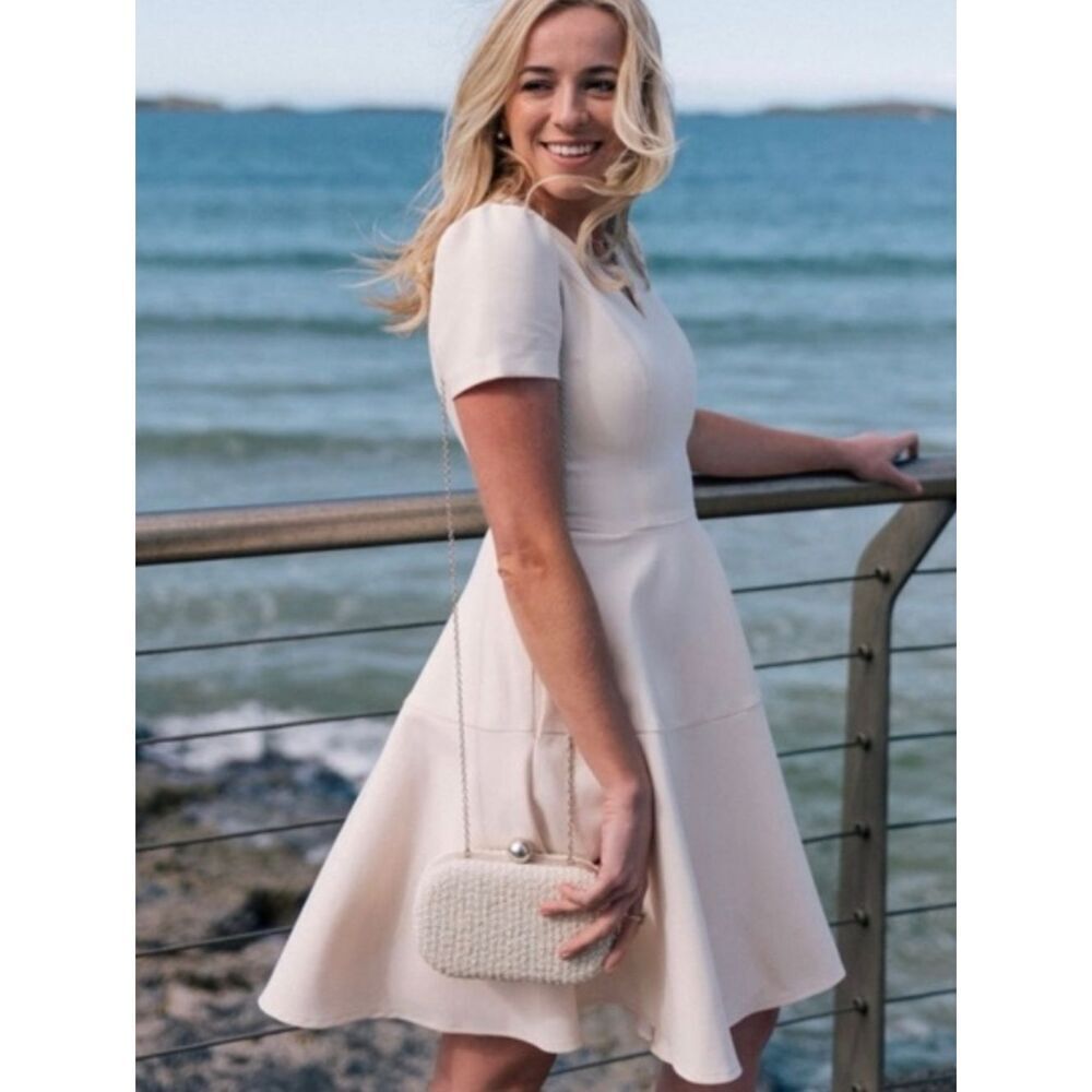 Gal Meets Glam Kate Ivory A Line Fit And Flare Dress Sz 12 NWT